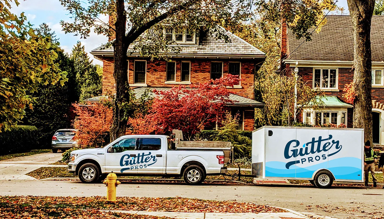 gutter pros truck in front of Chicago home