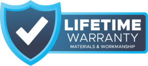 Gutter installation lifetime warranty badge