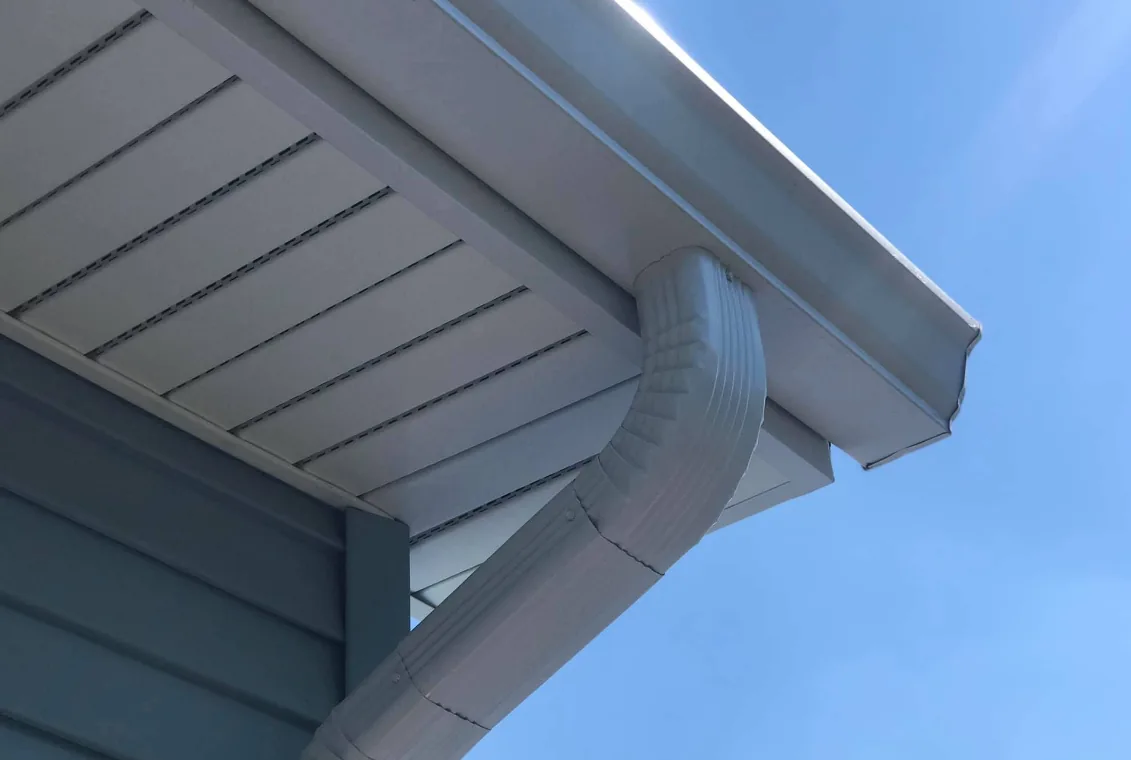 Seamless Gutters Installation 12 Oversized seamless gutter and downspout on a Chicagoland roofline